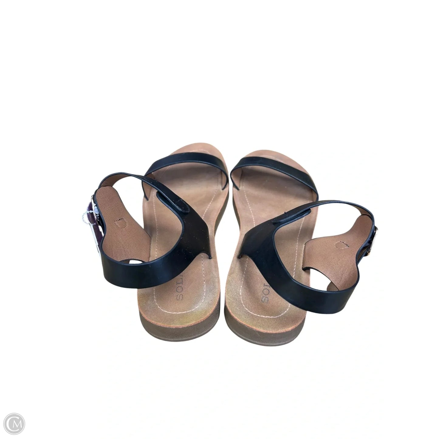Sandals Flats By Solanz In Black, Size: 8.5