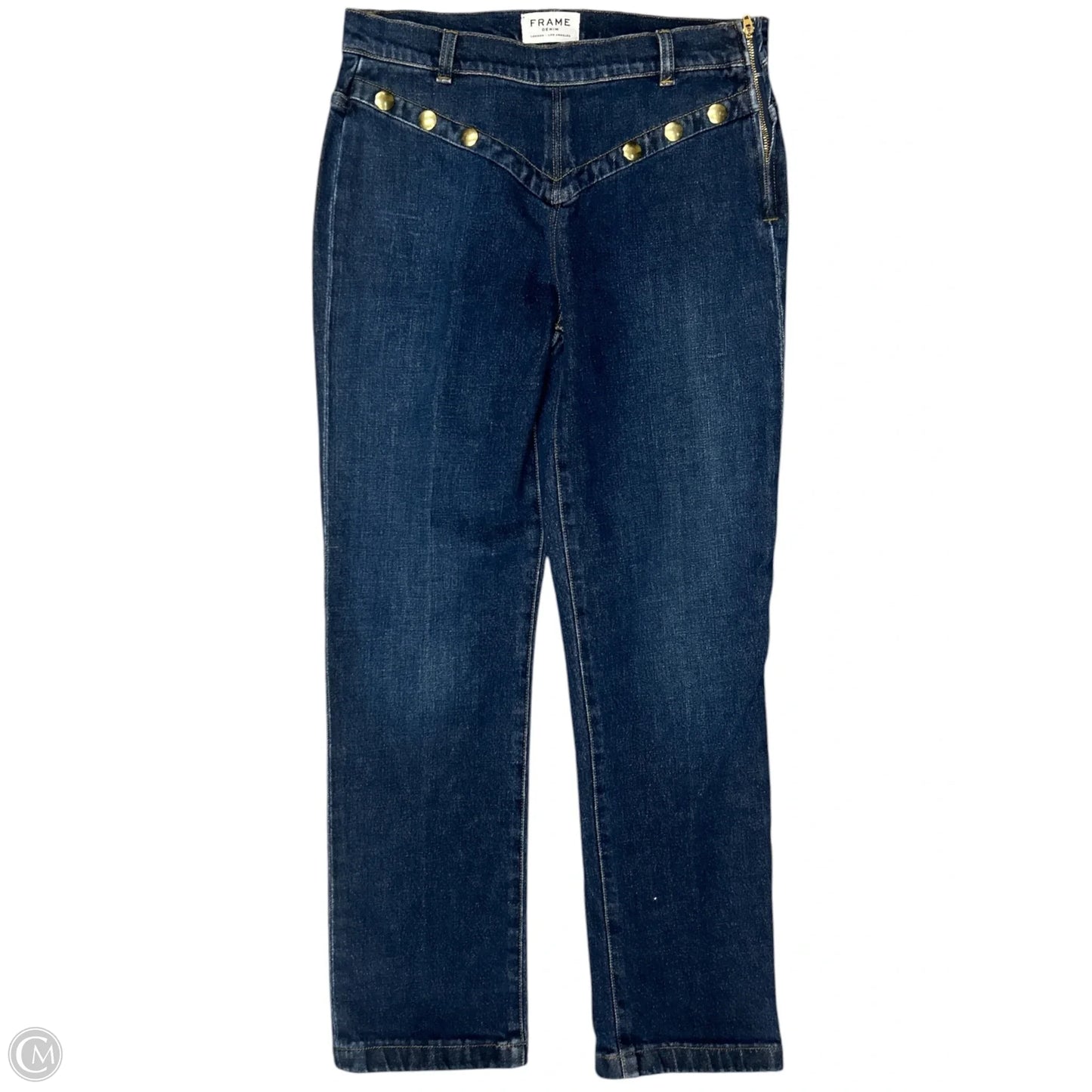 Jeans Straight By Frame In Blue Denim, Size: 6