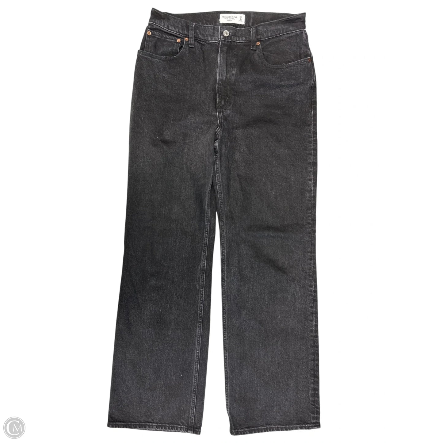 Jeans Wide Leg By Abercrombie And Fitch In Black Denim, Size: 10