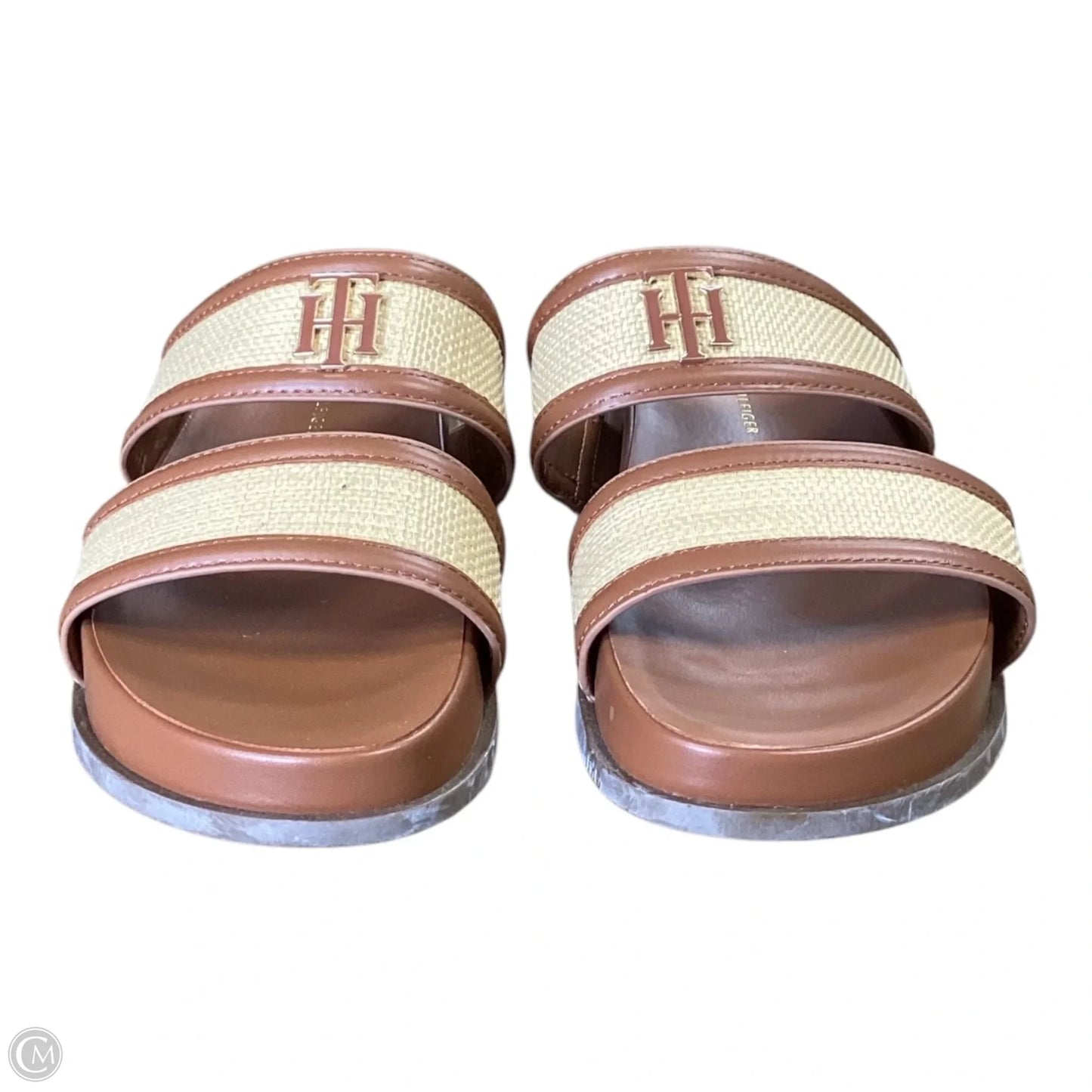 Sandals Flats By Tommy Hilfiger In Brown & Cream, Size: 9
