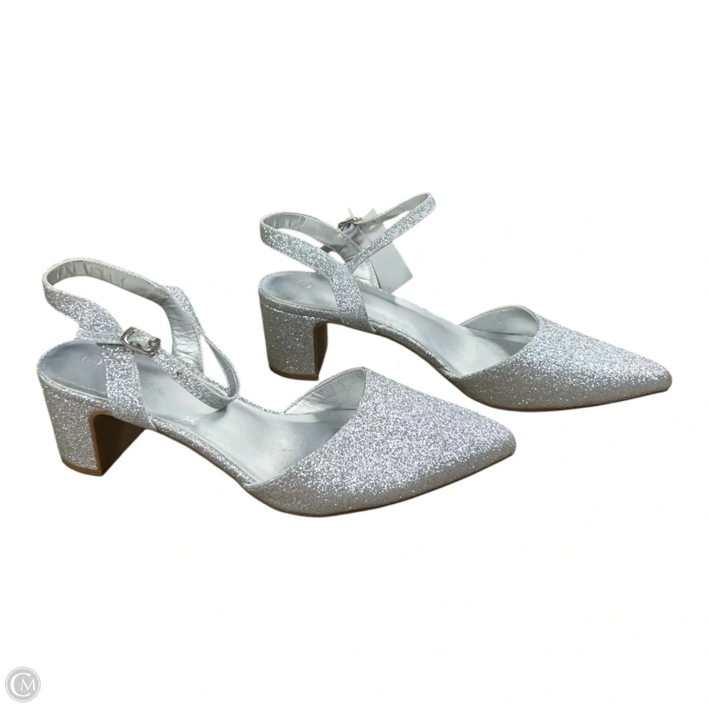 Shoes Heels Kitten By Clothes Mentor In Silver, Size: 10