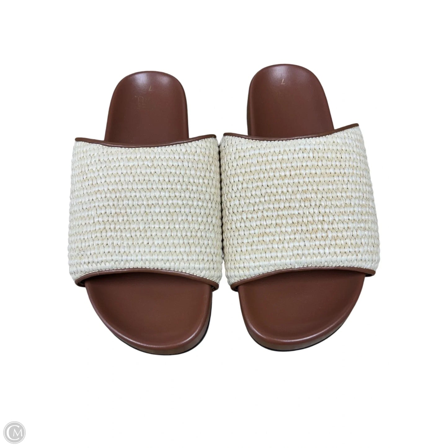 Sandals Flats By Time And Tru In Brown & Cream, Size: 7