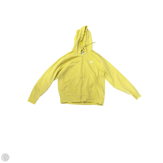Athletic Sweatshirt Hoodie By Nike In Yellow, Size: M
