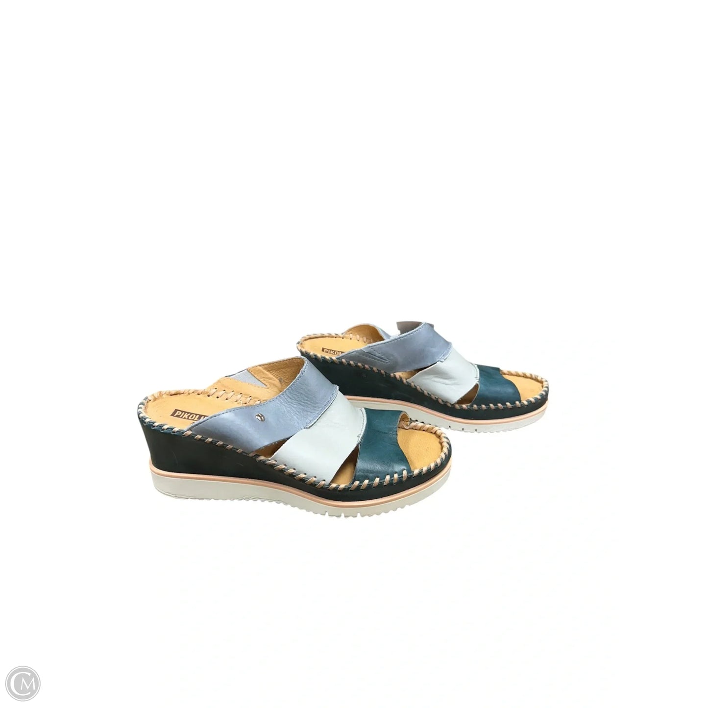 Sandals Heels Wedge By Pikolinos In Blue, Size: 6.5