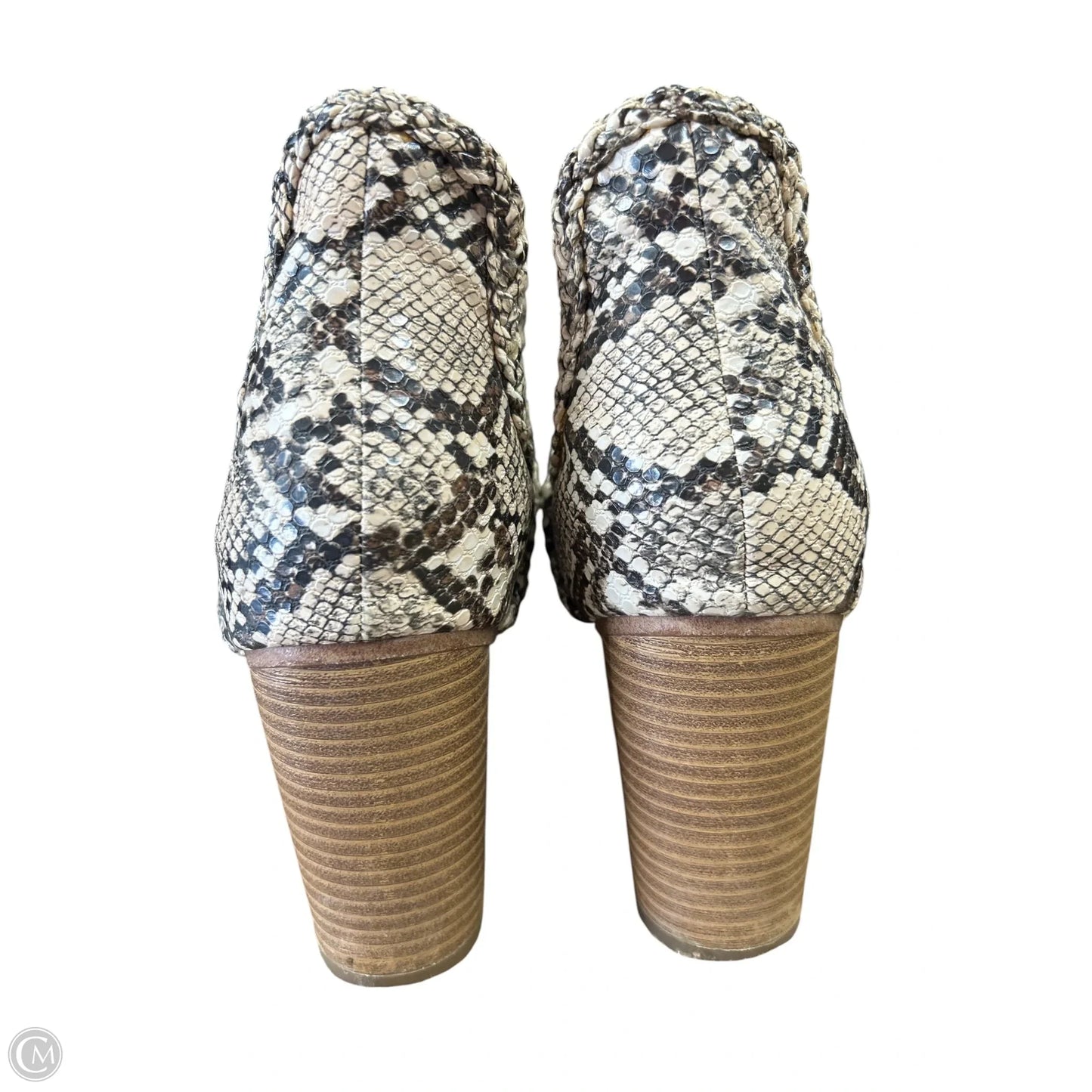 Boots Ankle Heels By Clothes Mentor In Snakeskin Print, Size: 10
