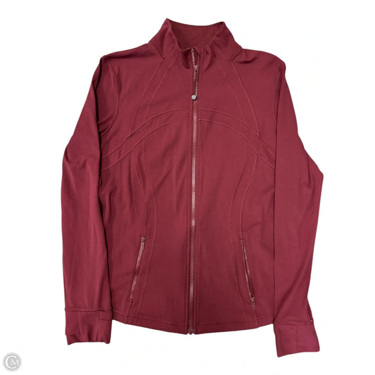 Athletic Top Long Sleeve Collar By Lululemon In Red, Size: 14