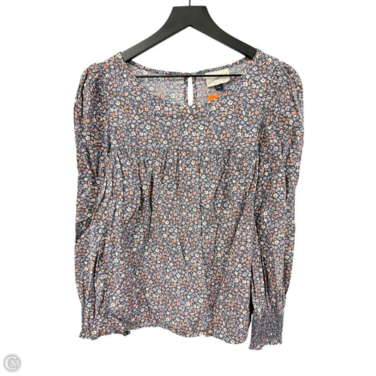 Top Long Sleeve By Universal Thread In Floral Print, Size: L