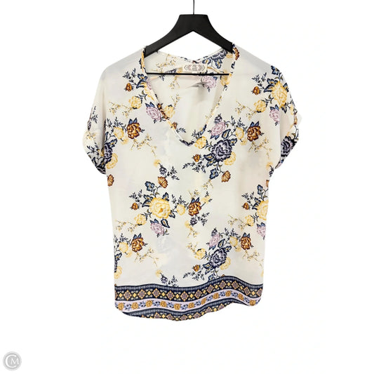 Top Short Sleeve By Pink Rose In Floral Print, Size: L