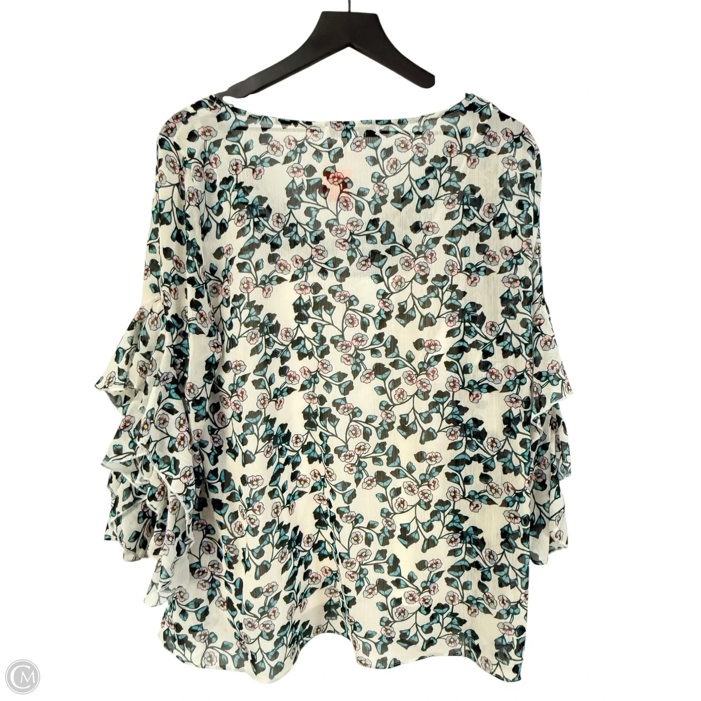 Top 3/4 Sleeve By Fever In Floral Print, Size: L