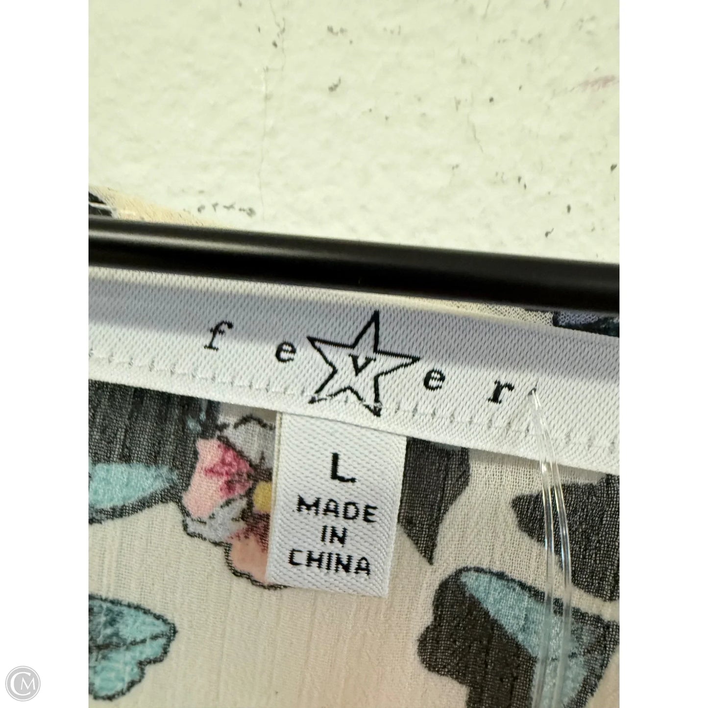 Top 3/4 Sleeve By Fever In Floral Print, Size: L