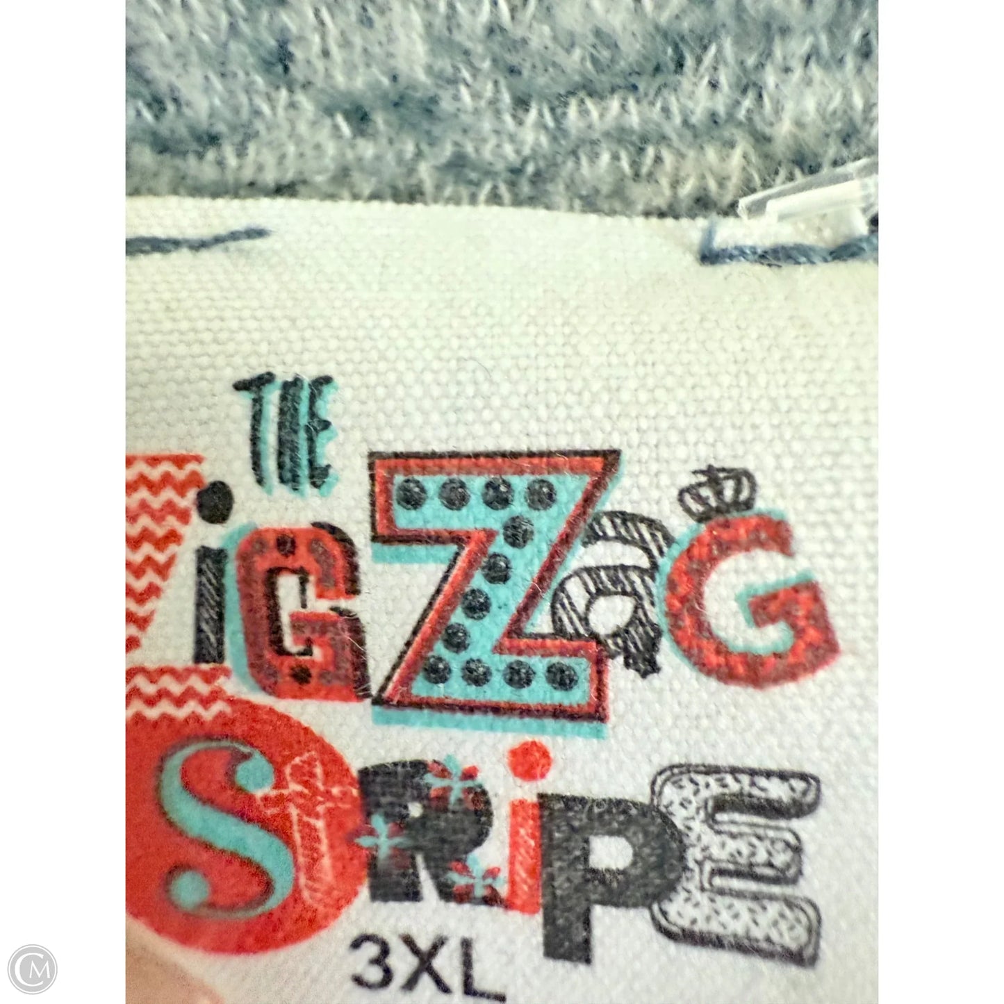 Top Long Sleeve Basic By Zigzag Stripe In Blue, Size: 3x