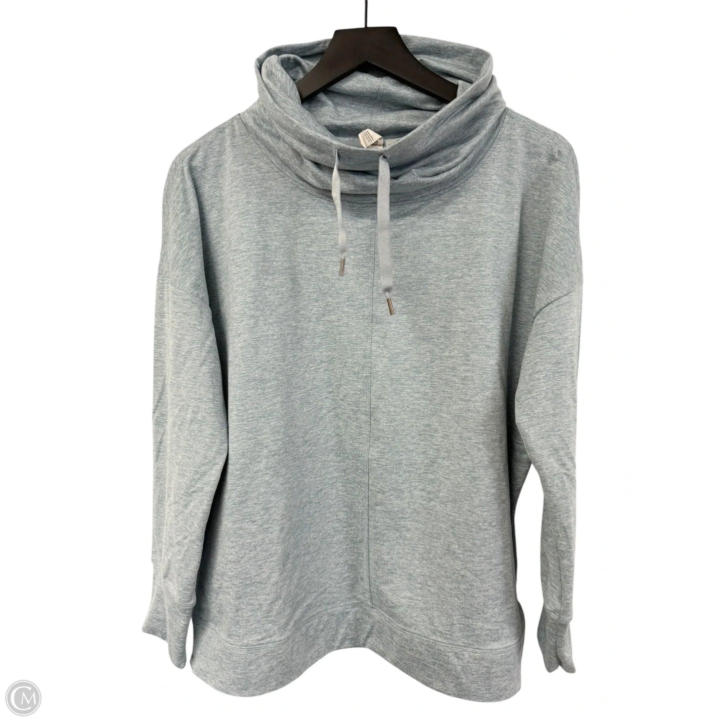 Athletic Top Long Sleeve Collar By Apana In Blue, Size: L