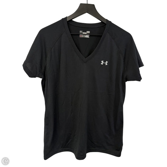 Athletic Top Short Sleeve By Under Armour In Black, Size: L