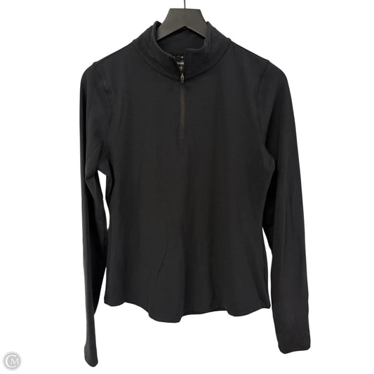 Athletic Top Long Sleeve Collar By Yogalicious In Black, Size: M