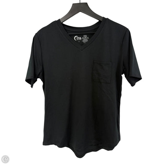 Athletic Top Short Sleeve By Zyia In Black, Size: L