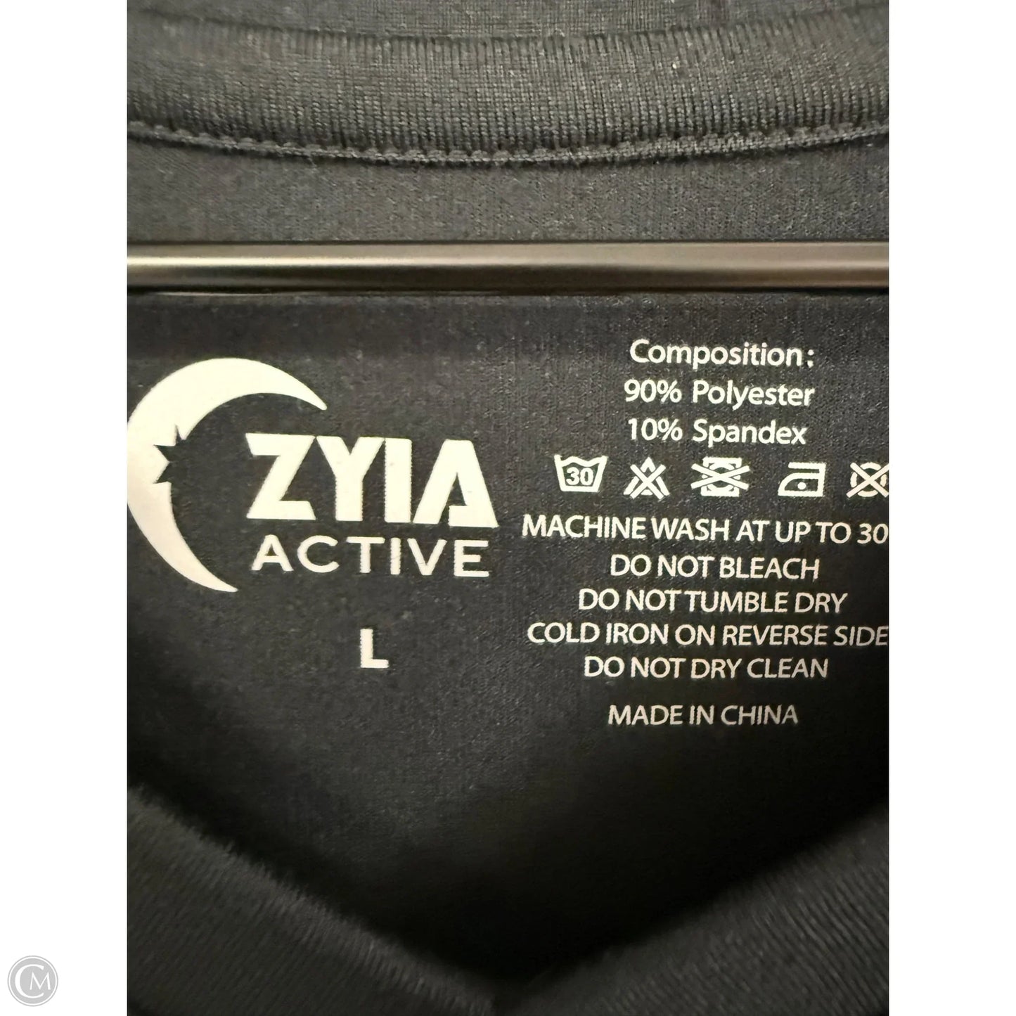 Athletic Top Short Sleeve By Zyia In Black, Size: L