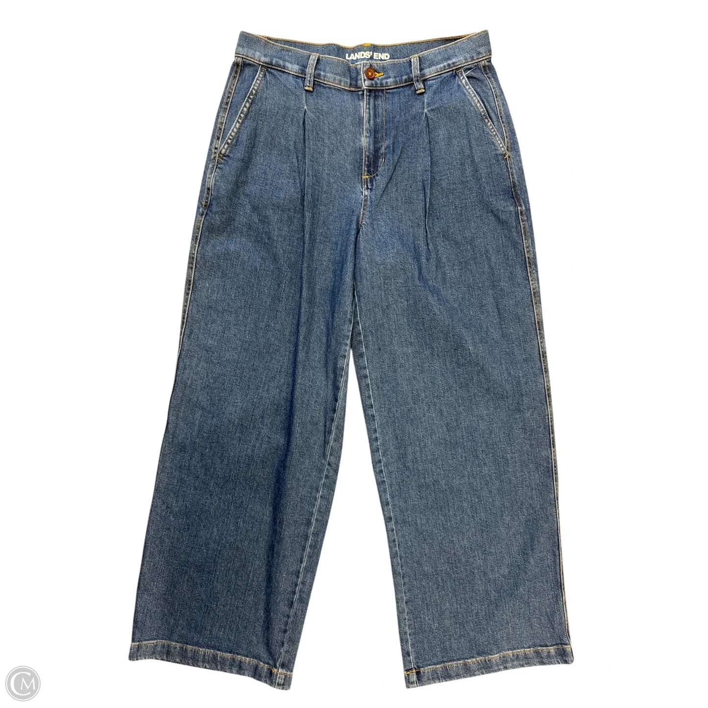 Jeans Wide Leg By Lands End In Blue Denim, Size: 12