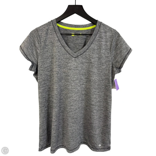 Athletic Top Short Sleeve By Xersion In Grey, Size: L