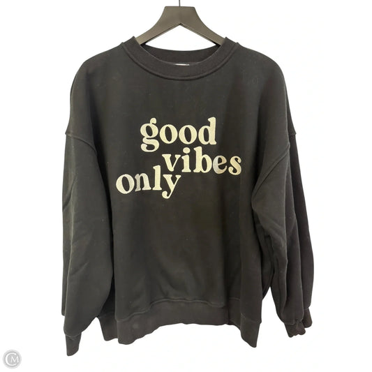 Sweatshirt Crewneck By Le Lis In Black, Size: M
