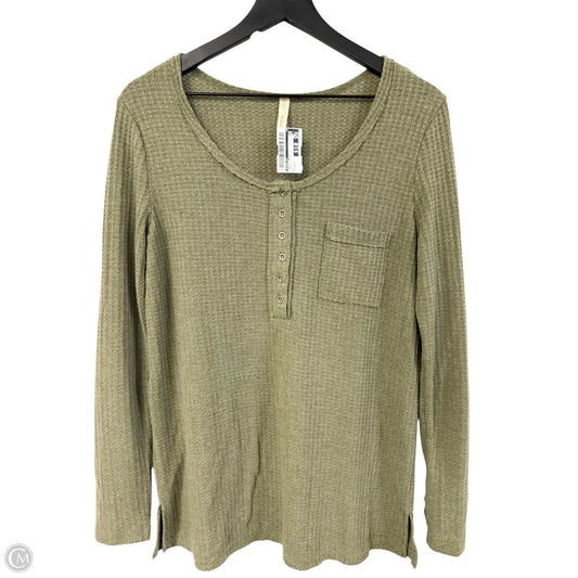 Top Long Sleeve Basic By Wishlist In Green, Size: S