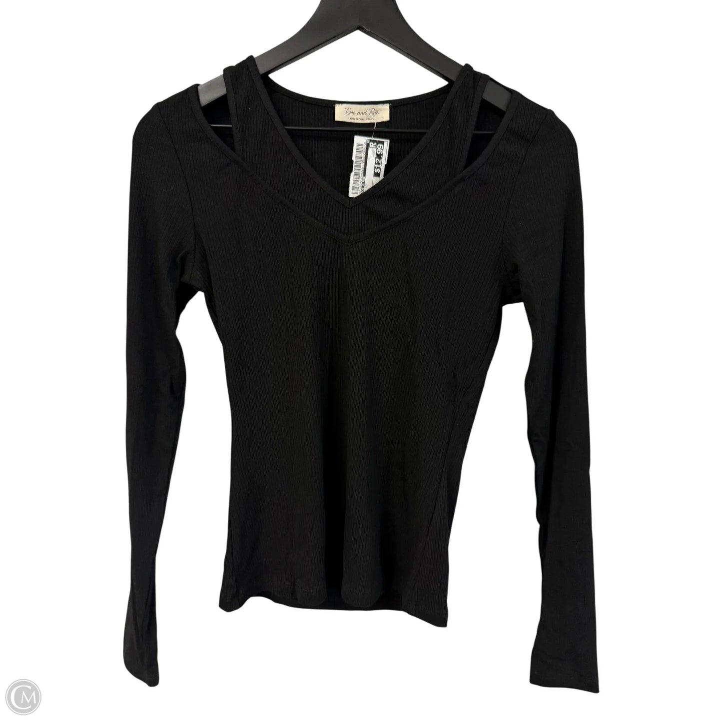 Top Long Sleeve By Doe & Rae In Black, Size: S