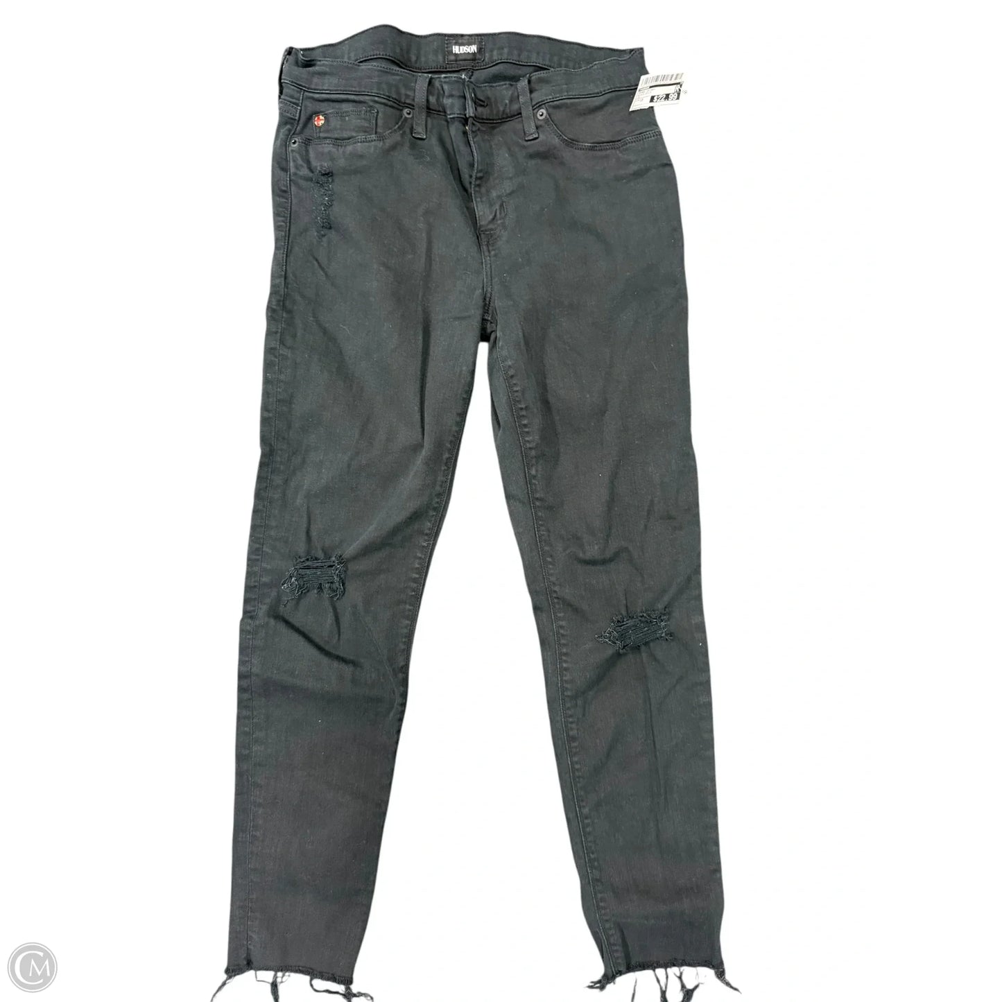 Jeans Skinny By Hudson In Black Denim, Size: 10