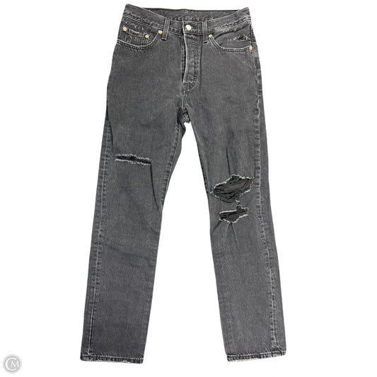 Jeans Straight By Levis In Black Denim, Size: 4