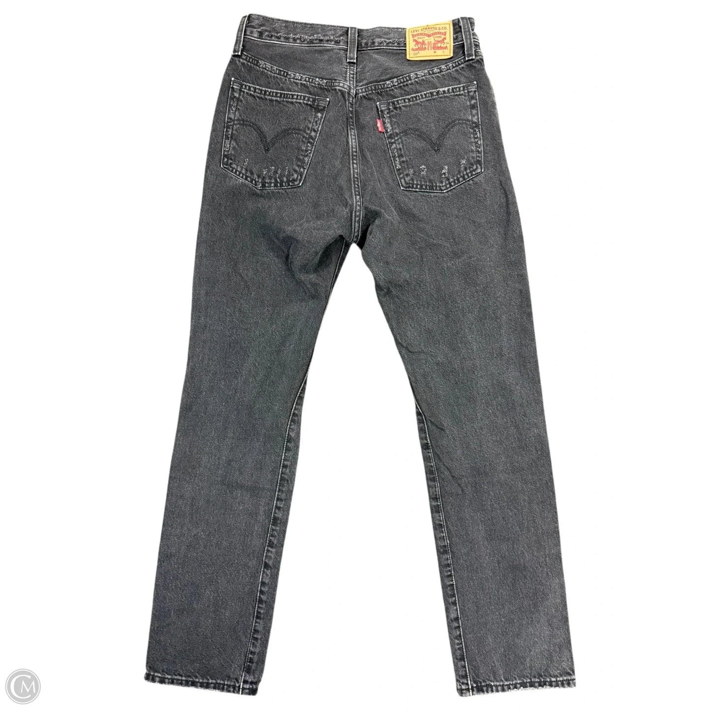 Jeans Straight By Levis In Black Denim, Size: 4