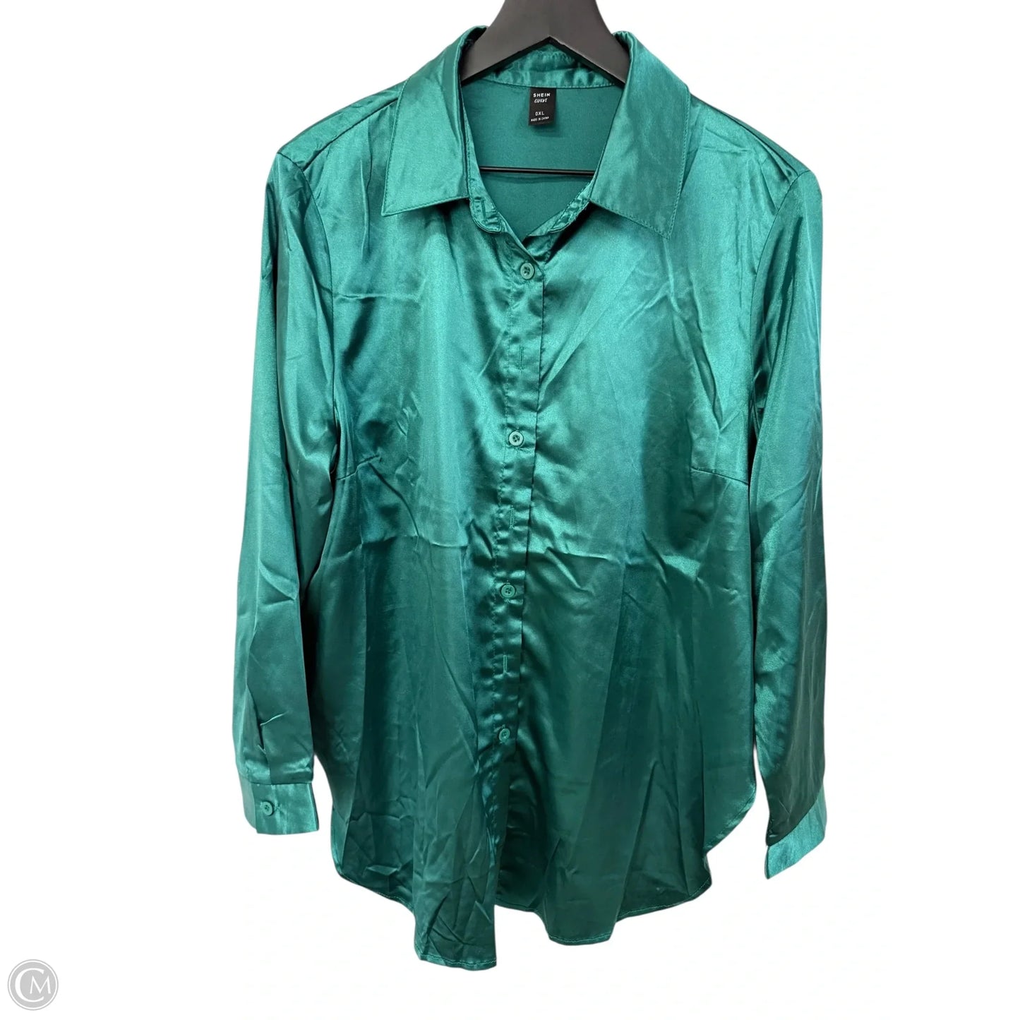 Blouse Long Sleeve By Shein In Green, Size: Xl