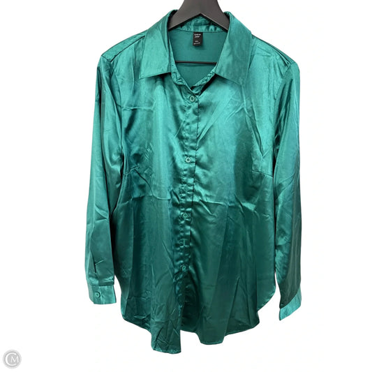 Blouse Long Sleeve By Shein In Green, Size: Xl