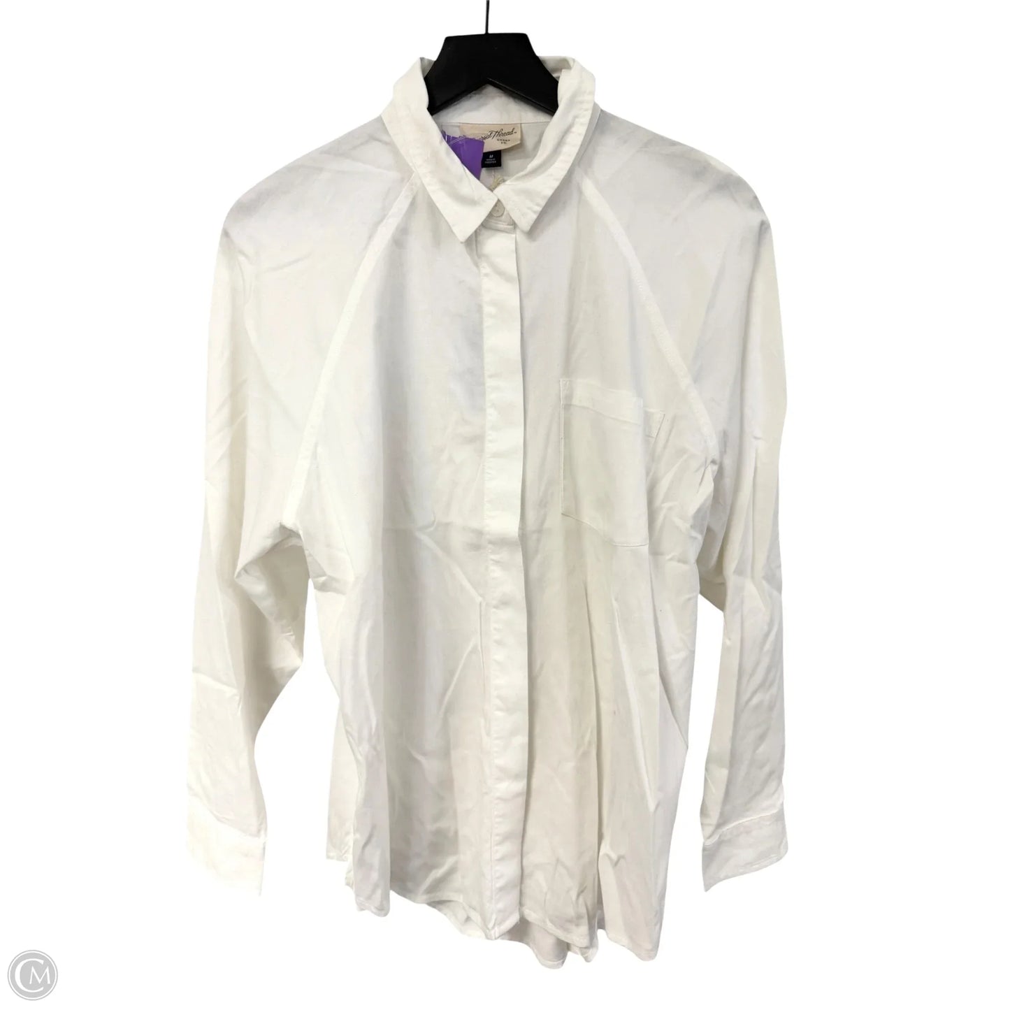 Blouse Long Sleeve By Universal Thread In White, Size: M