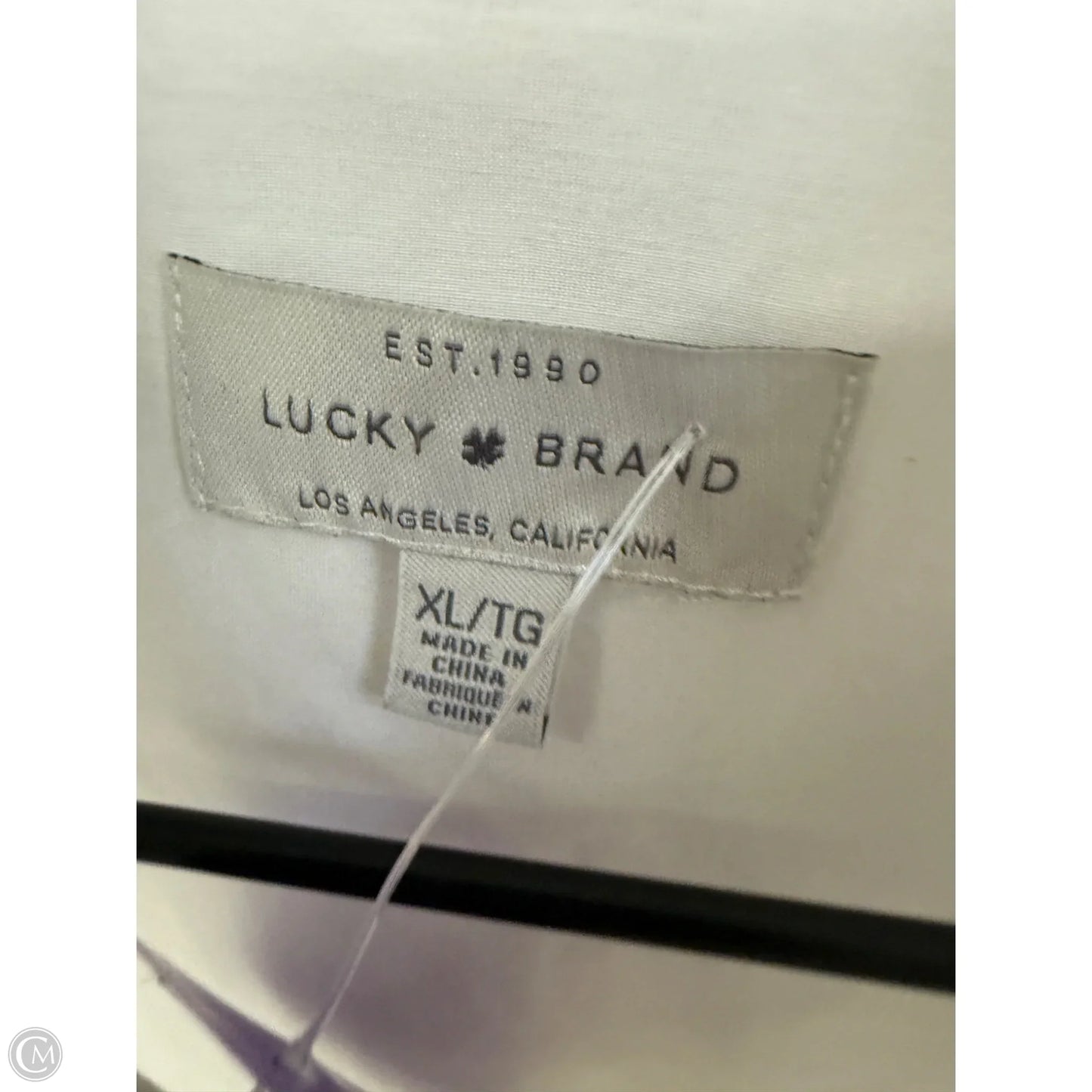 Blouse Long Sleeve By Lucky Brand In White, Size: Xl