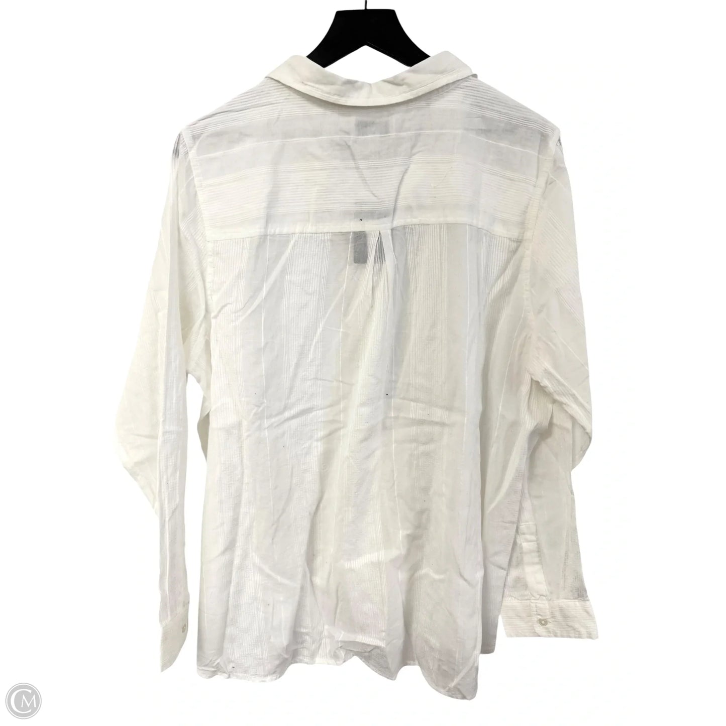 Blouse Long Sleeve By Lucky Brand In White, Size: Xl