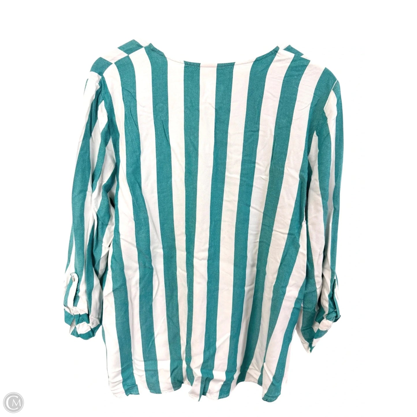 Top 3/4 Sleeve By Ruby Rd In Blue & White, Size: Xlp