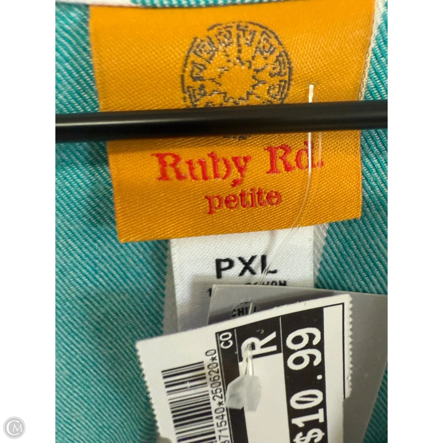 Top 3/4 Sleeve By Ruby Rd In Blue & White, Size: Xlp