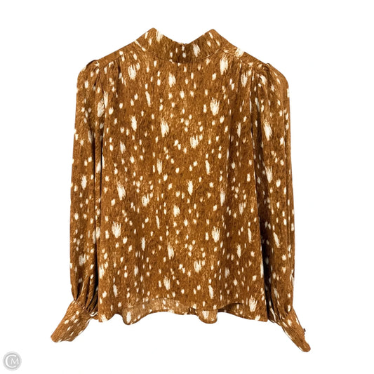 Top Long Sleeve By Philosophy In Brown, Size: S