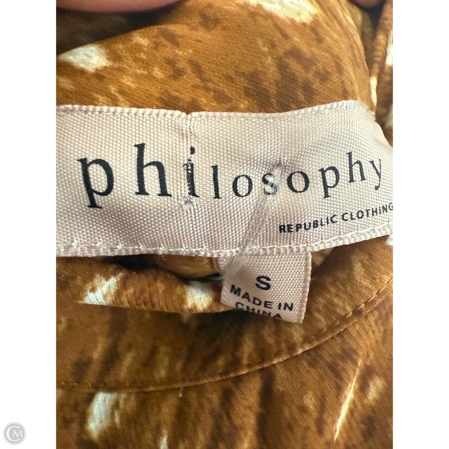 Top Long Sleeve By Philosophy In Brown, Size: S