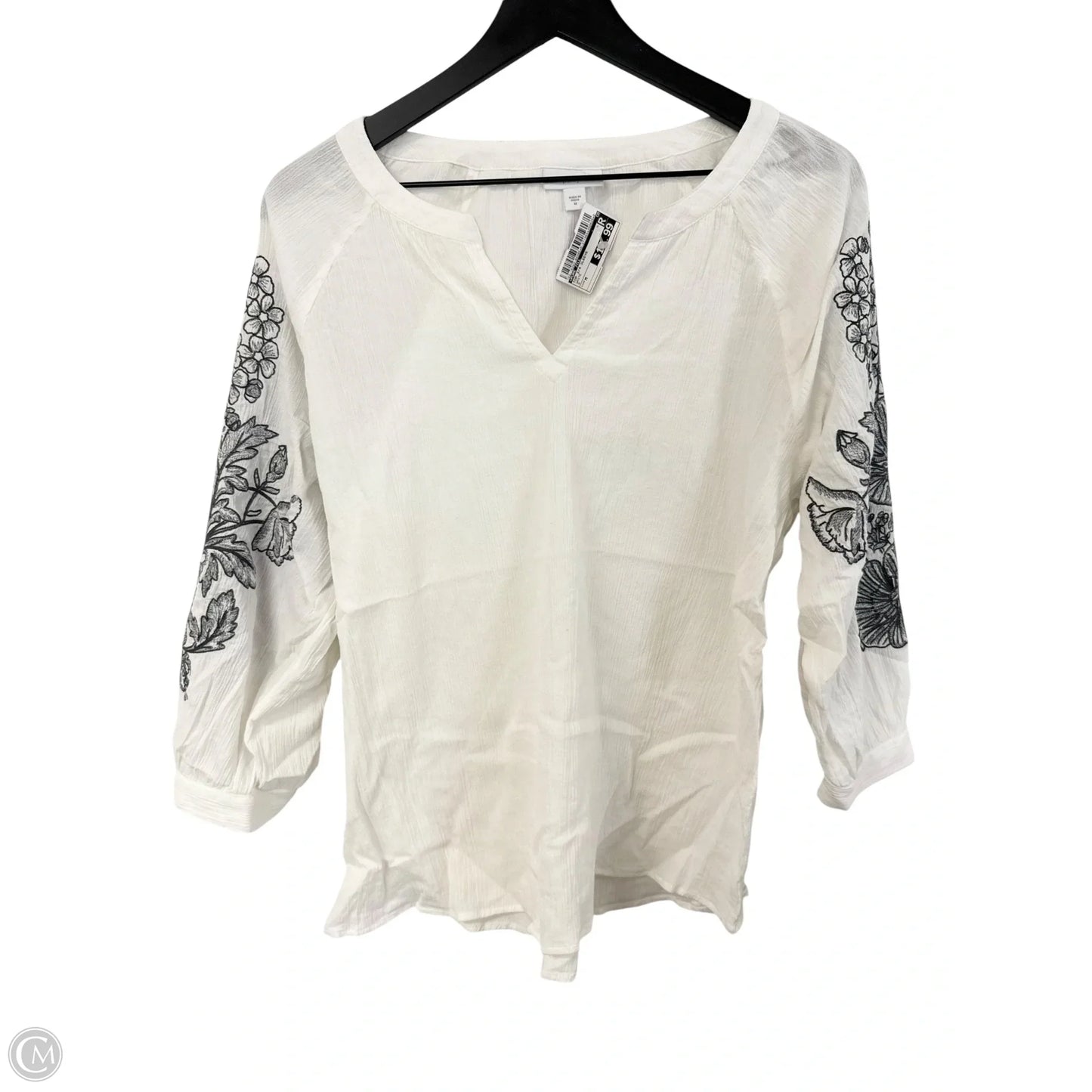 Top 3/4 Sleeve By Pure Jill In White, Size: M