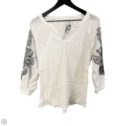 Top 3/4 Sleeve By Pure Jill In White, Size: M