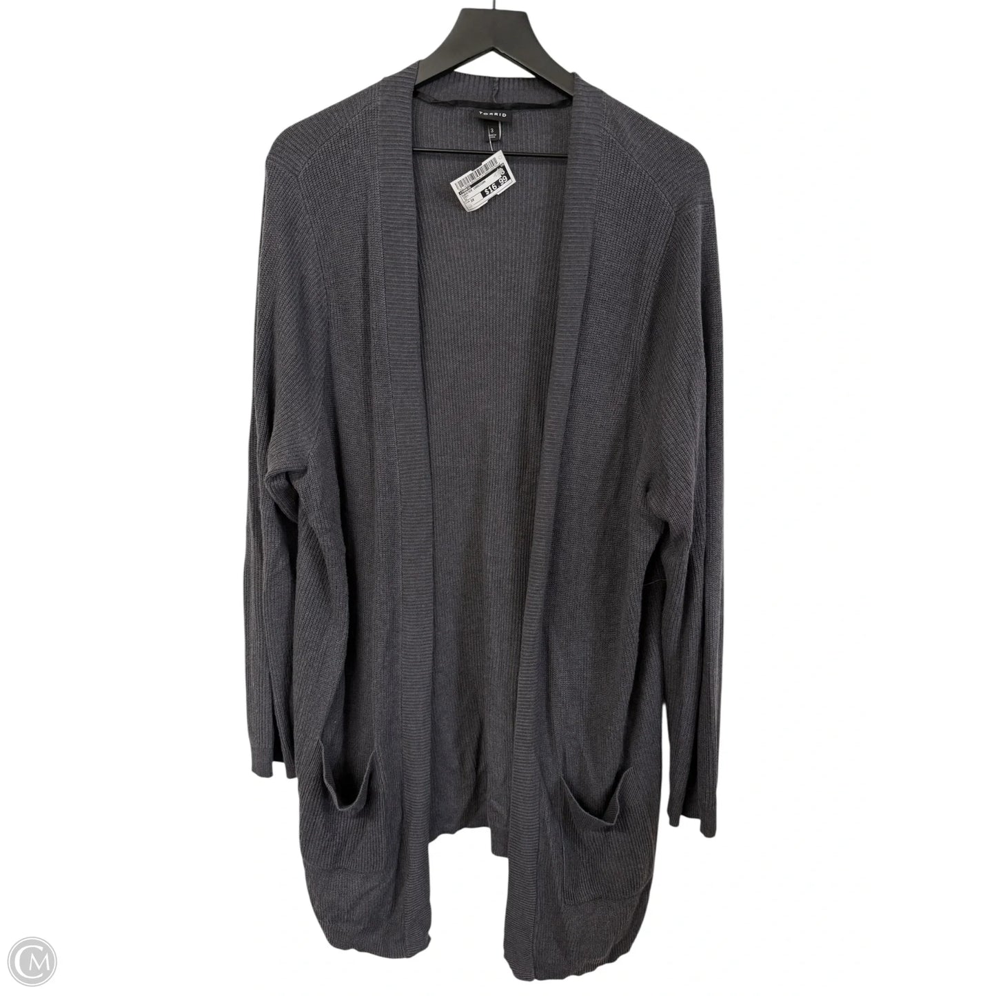 Sweater Cardigan By Torrid In Grey, Size: 3x