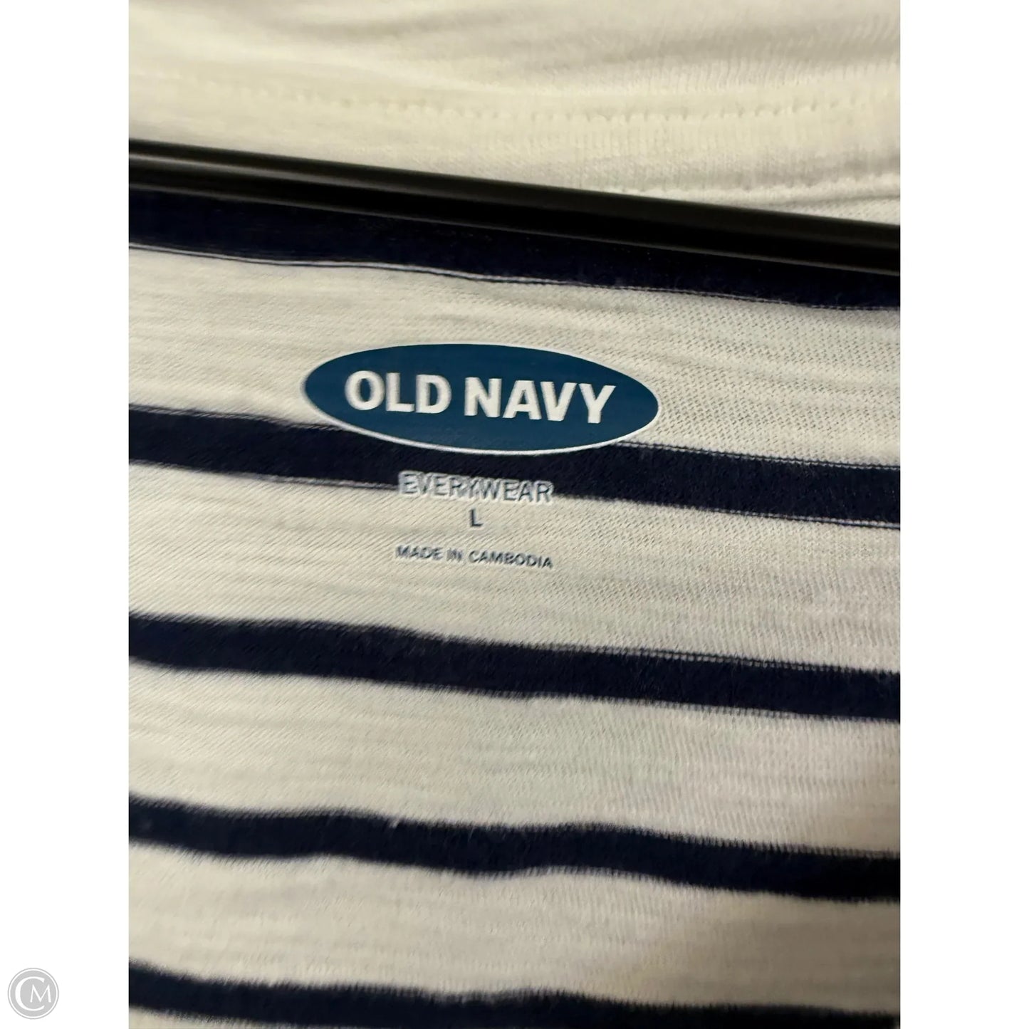 Top Short Sleeve Basic By Old Navy In Blue & White, Size: L