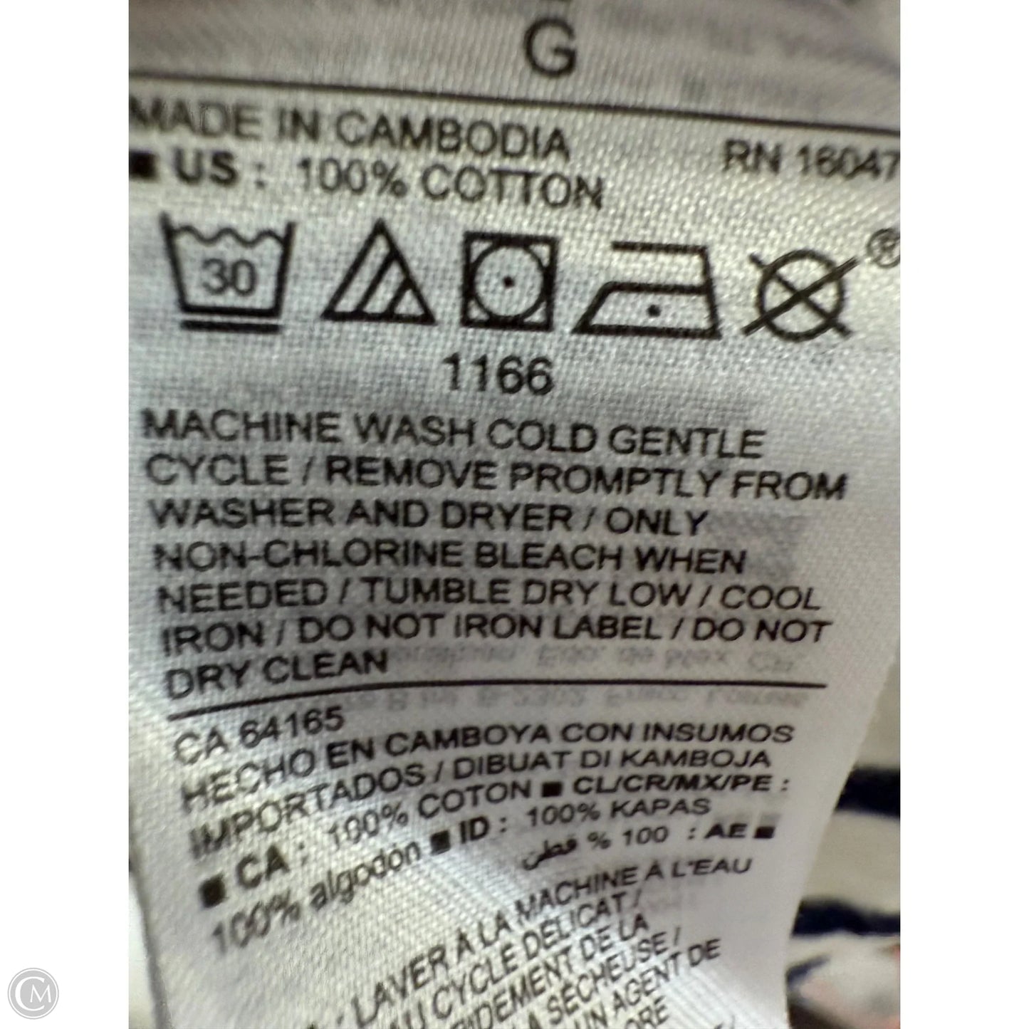 Top Short Sleeve Basic By Old Navy In Blue & White, Size: L