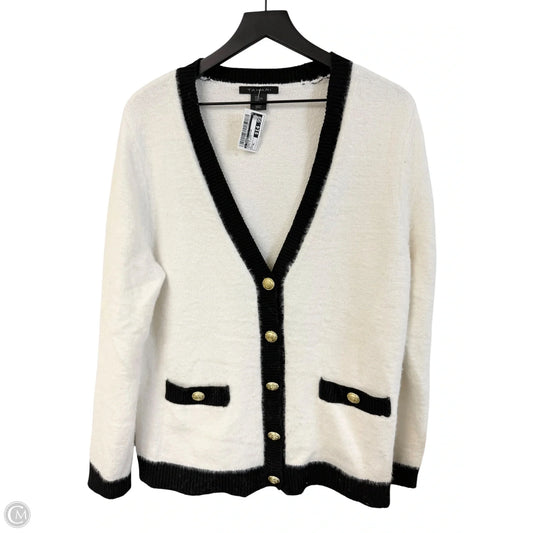 Sweater Cardigan By T Tahari In Black & White, Size: Xl