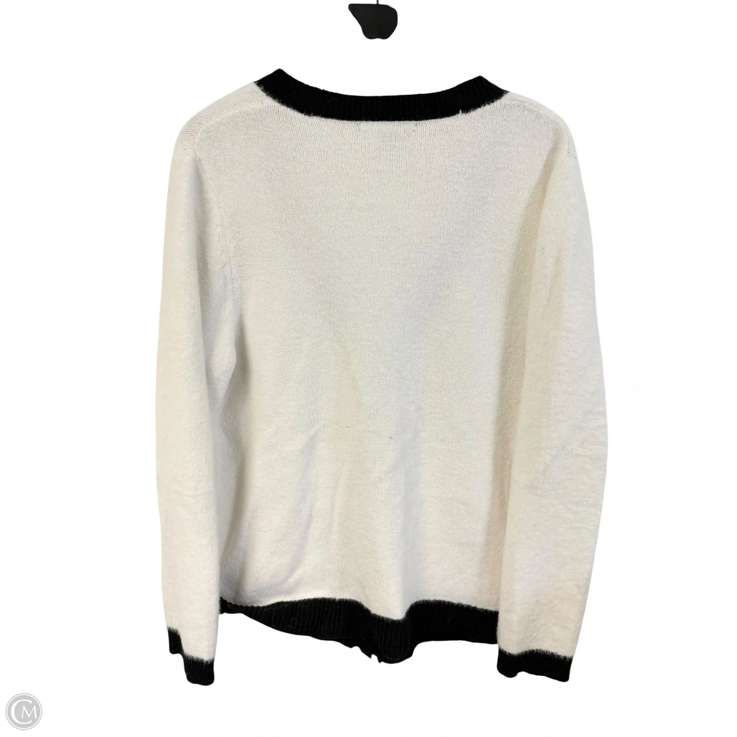 Sweater Cardigan By T Tahari In Black & White, Size: Xl