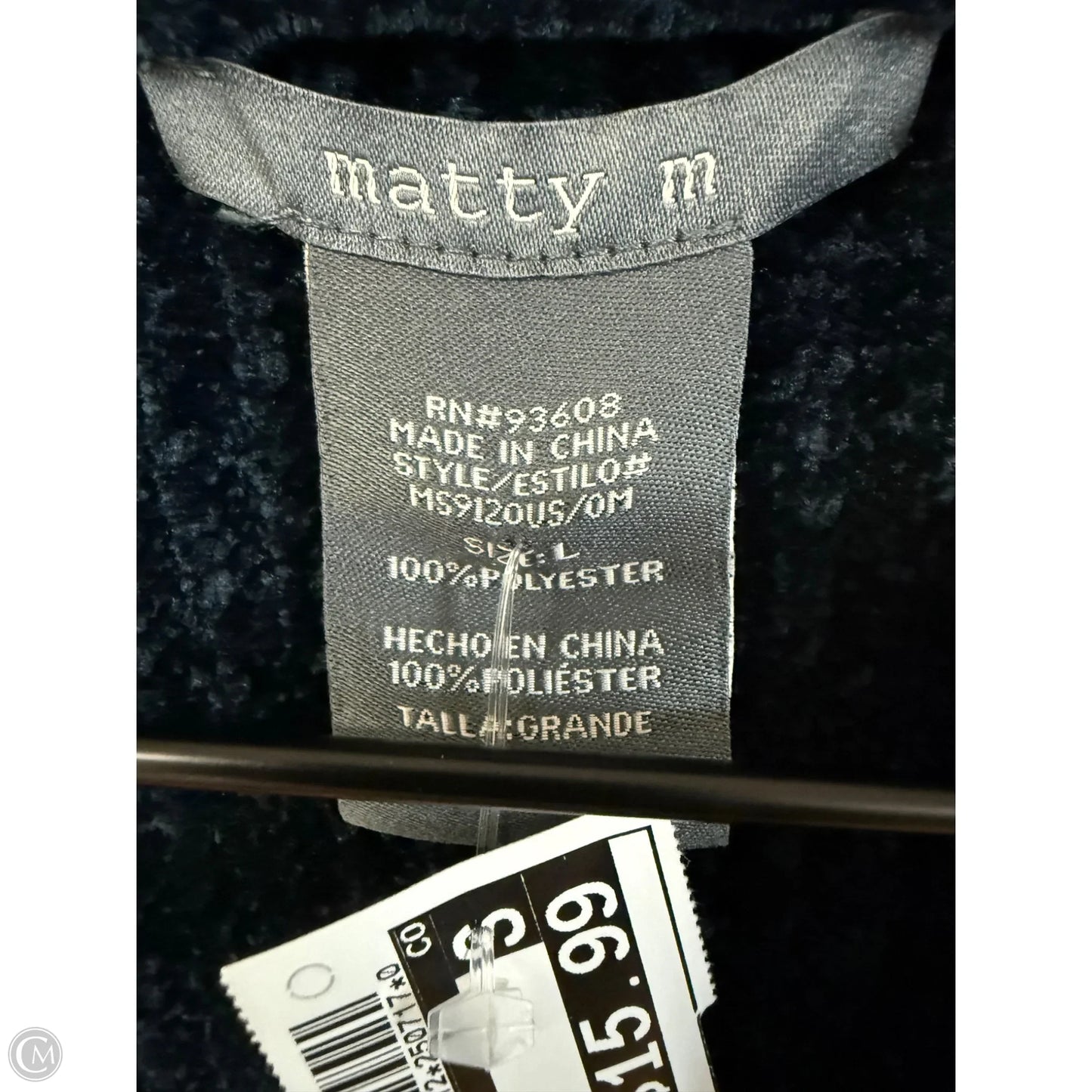 Sweater Cardigan By Matty M In Navy, Size: L
