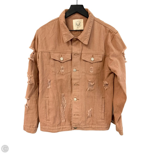 Jacket Denim By Fantastic Fawn In Orange Denim, Size: M