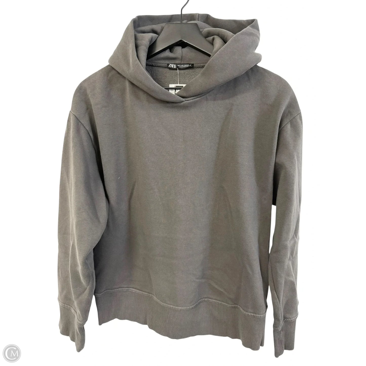 Sweatshirt Hoodie By Zara In Grey, Size: S