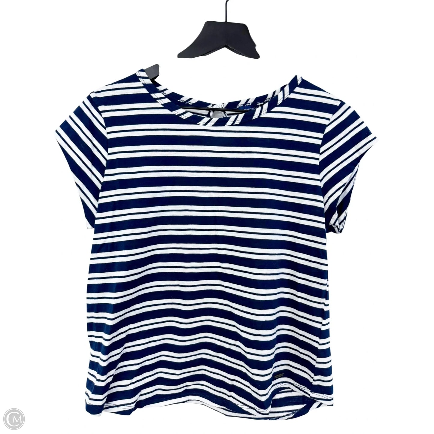 Top Short Sleeve Basic By Nautica In Blue & White, Size: S