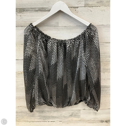 Blouse Long Sleeve By White House Black Market In Black & White, Size: M