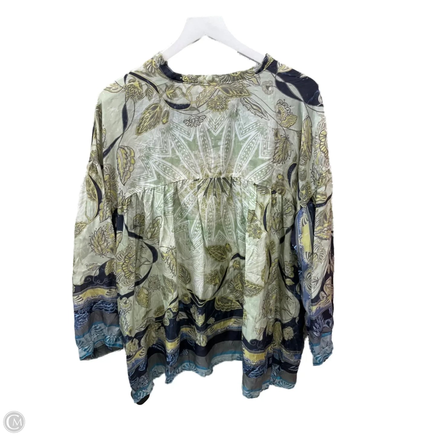 Blouse Long Sleeve By Johnny Was In Green, Size: Xs